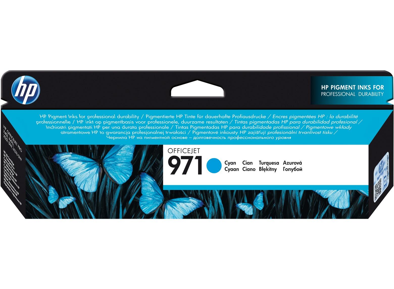 Cartouche d'encre HP Original 971 cyan 2 500 pages 24,5 ml (CN622AE)