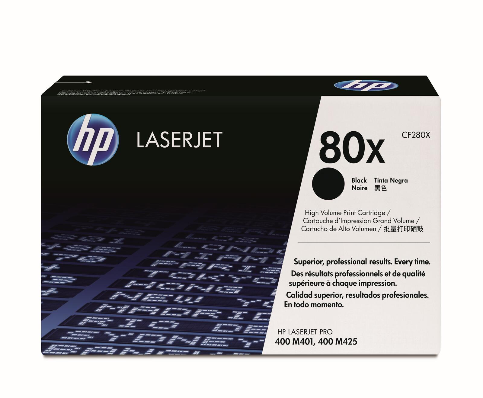 Toner HP Original 80X noir haute capacité 6 900 pages (CF280X)